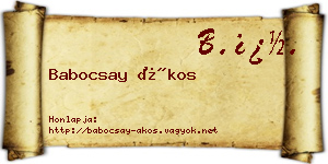 Babocsay Ákos névjegykártya