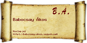 Babocsay Ákos névjegykártya
