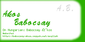 akos babocsay business card